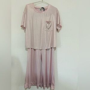 Show Me Your MuMu  Pajama Loungewear Baby Pink Metallic Athleisure Two Piece